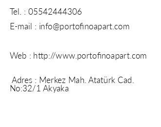 Portofino Apart iletiim bilgileri